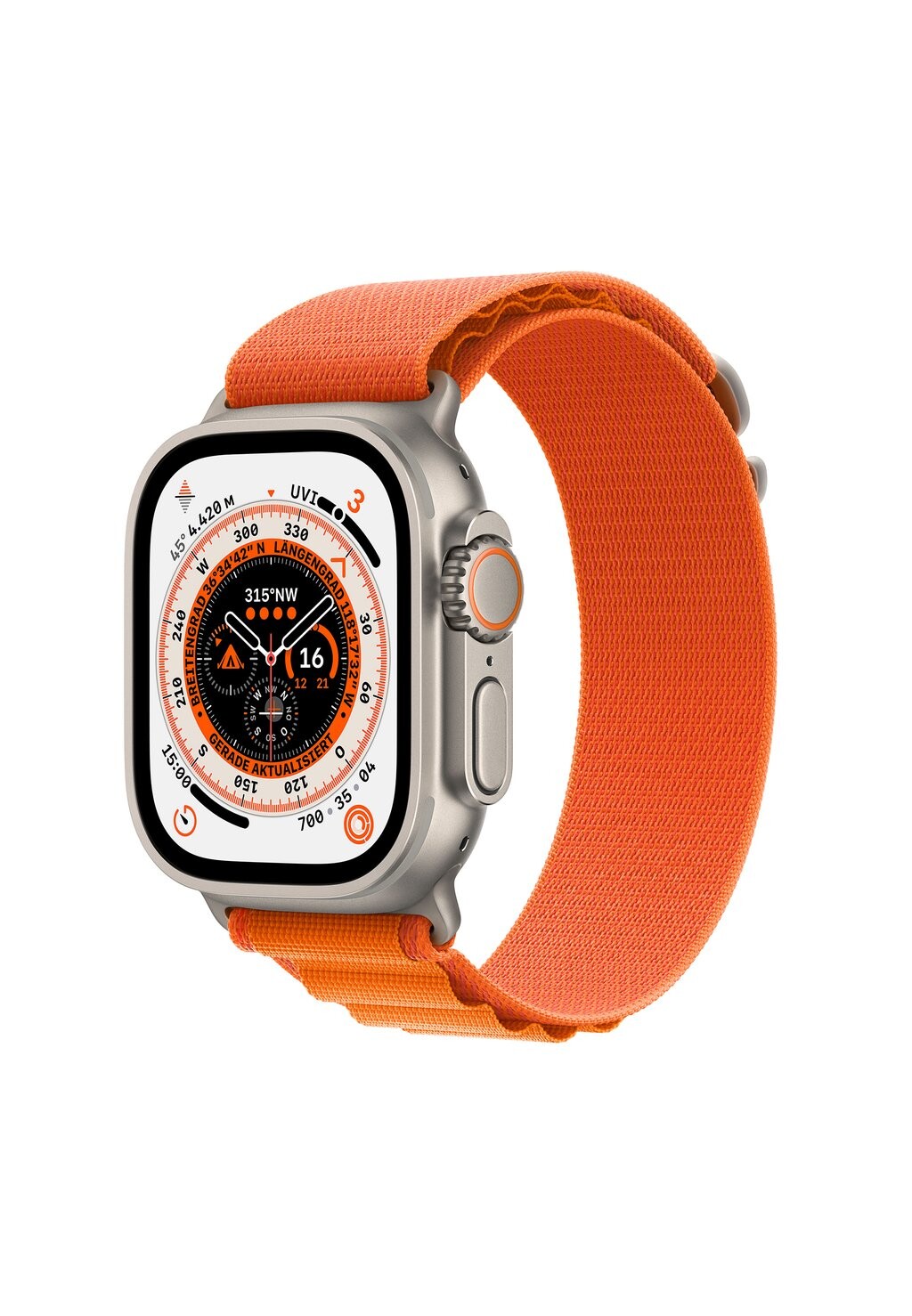 

Умные часы APPLE WATCH ULTRA GPS CELLULAR SMALL, цвет titanium case/orange alpine loop