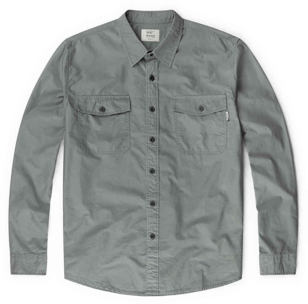 Бостонская рубашка Vintage Industries, серый изумрудная рубашка vintage industries оливковое