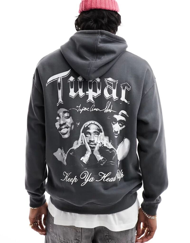 

Темно-серая толстовка Pull&Bear Tupac