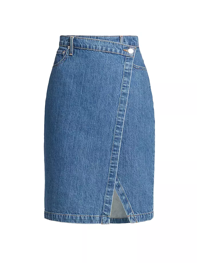 Асимметричная джинсовая юбка Aine Derek Lam 10 Crosby, цвет canal