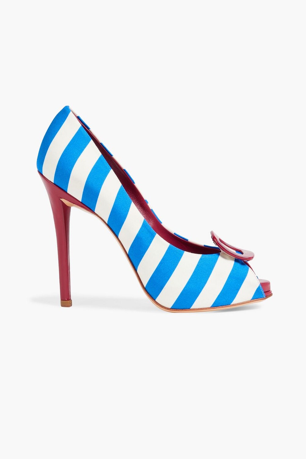 

Полосатые холщовые туфли с пряжками ROGER VIVIER, белый