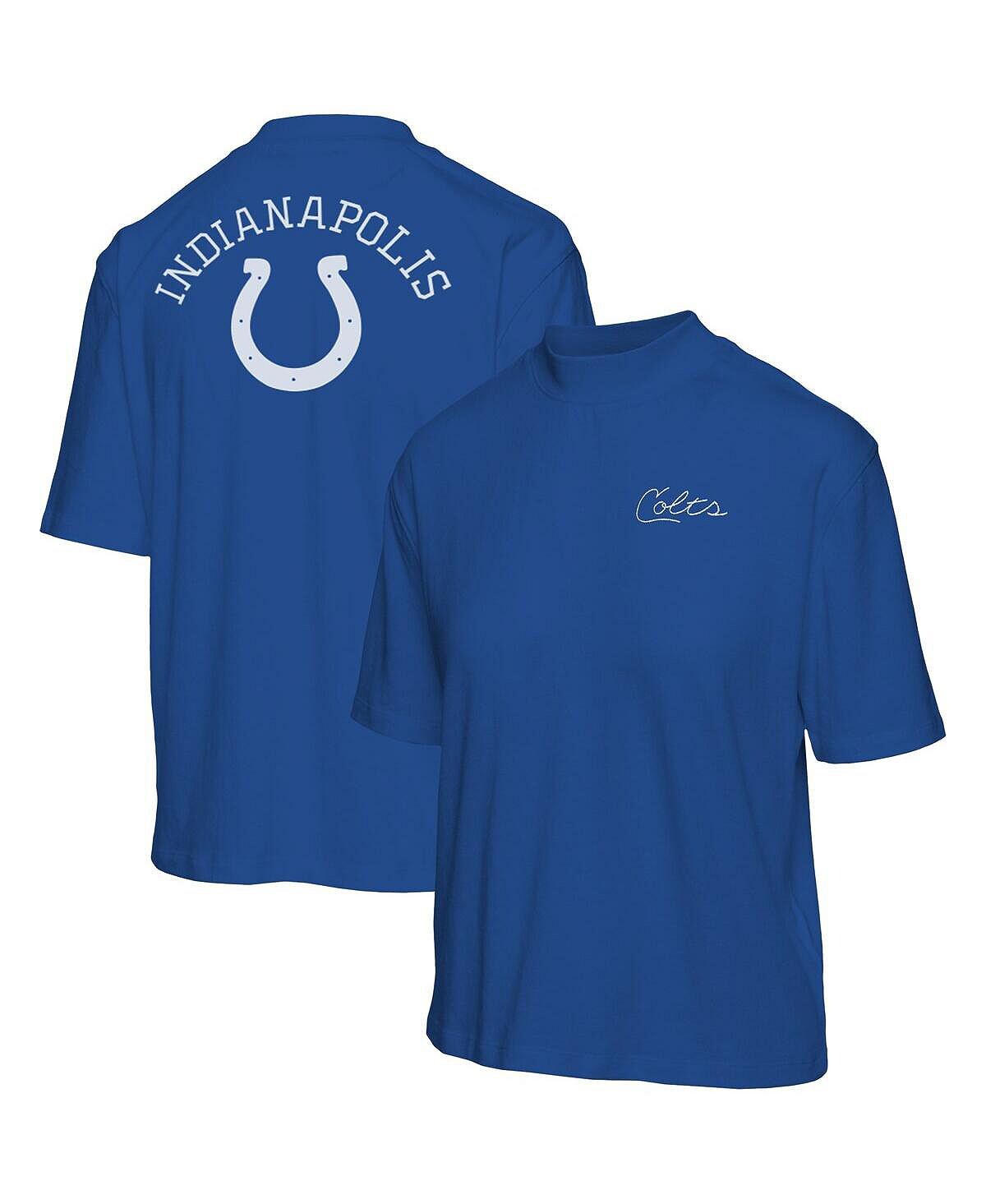 

Женская футболка с коротким рукавом и воротником-стойкой Royal Indianapolis Colts Junk Food