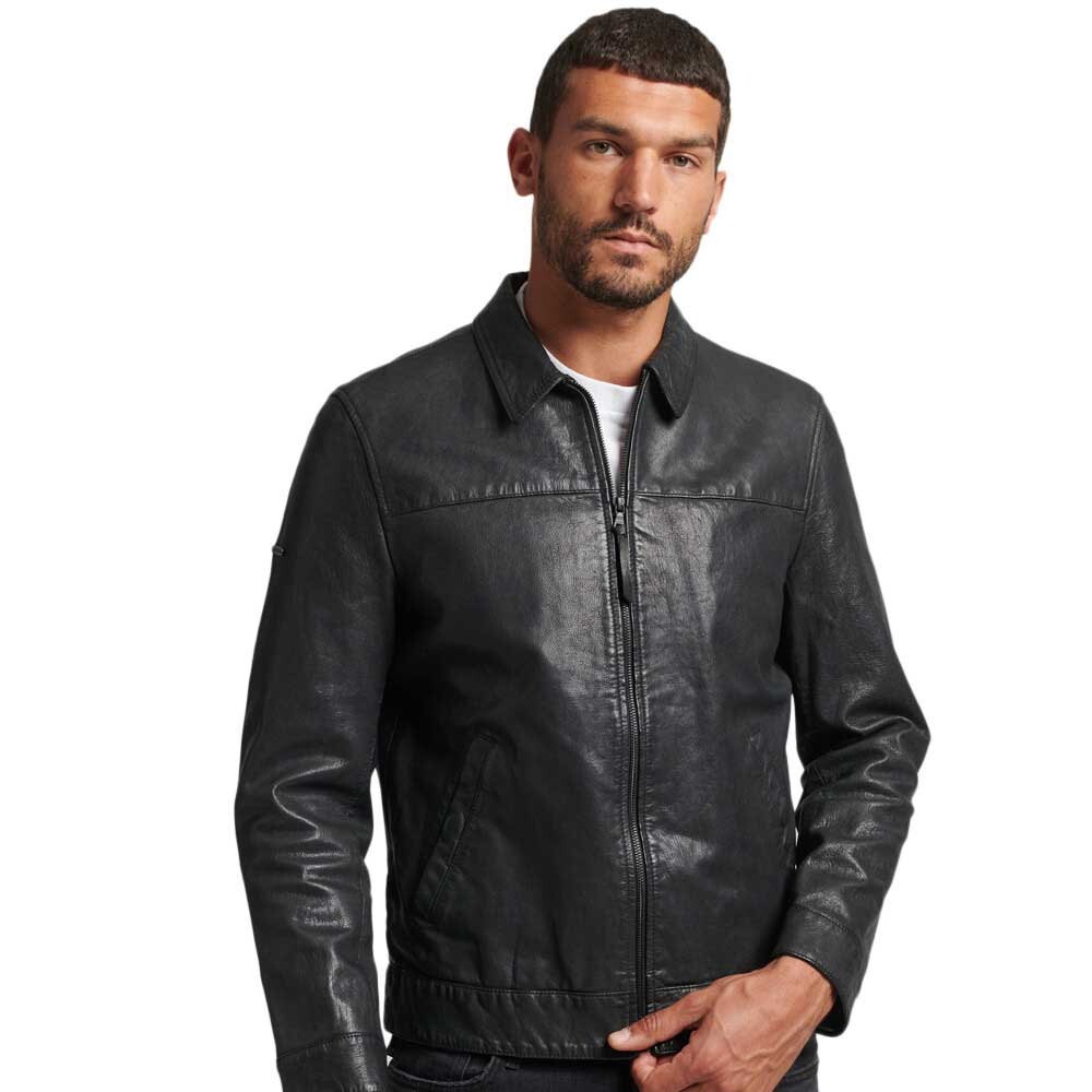 

Куртка Superdry Studios Rock Coach Leather, черный