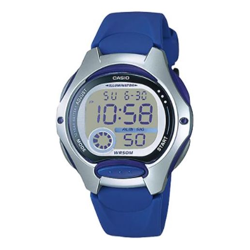 Часы CASIO Blue Kids Waterproof Fashion Sports Quartz 34.9mm Resin Strap Stopwatch Watch Digital, синий