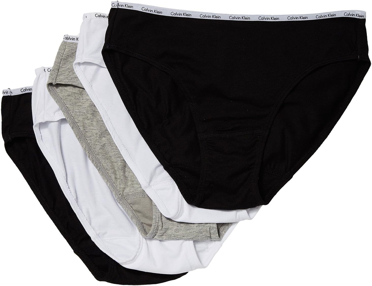 Комплект из 5 плавок бикини из фирменного хлопка Calvin Klein Underwear, цвет Black/White/Grey Heather