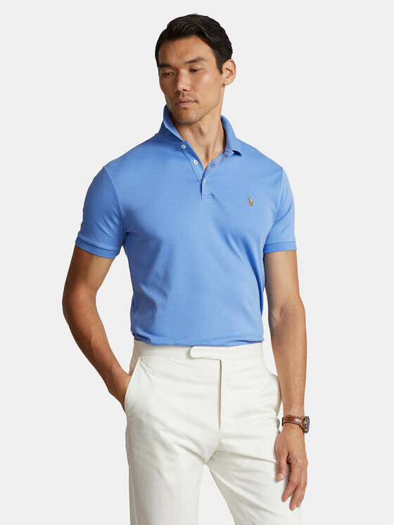 

Рубашка поло узкого кроя по индивидуальному заказу Polo Ralph Lauren, синий