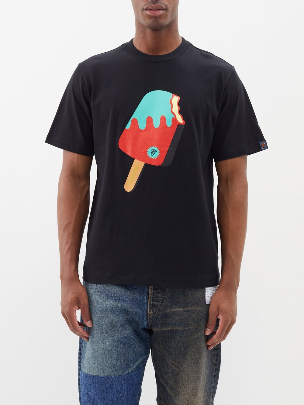 

Футболка из хлопкового джерси с принтом popsicle ICECREAM, черный