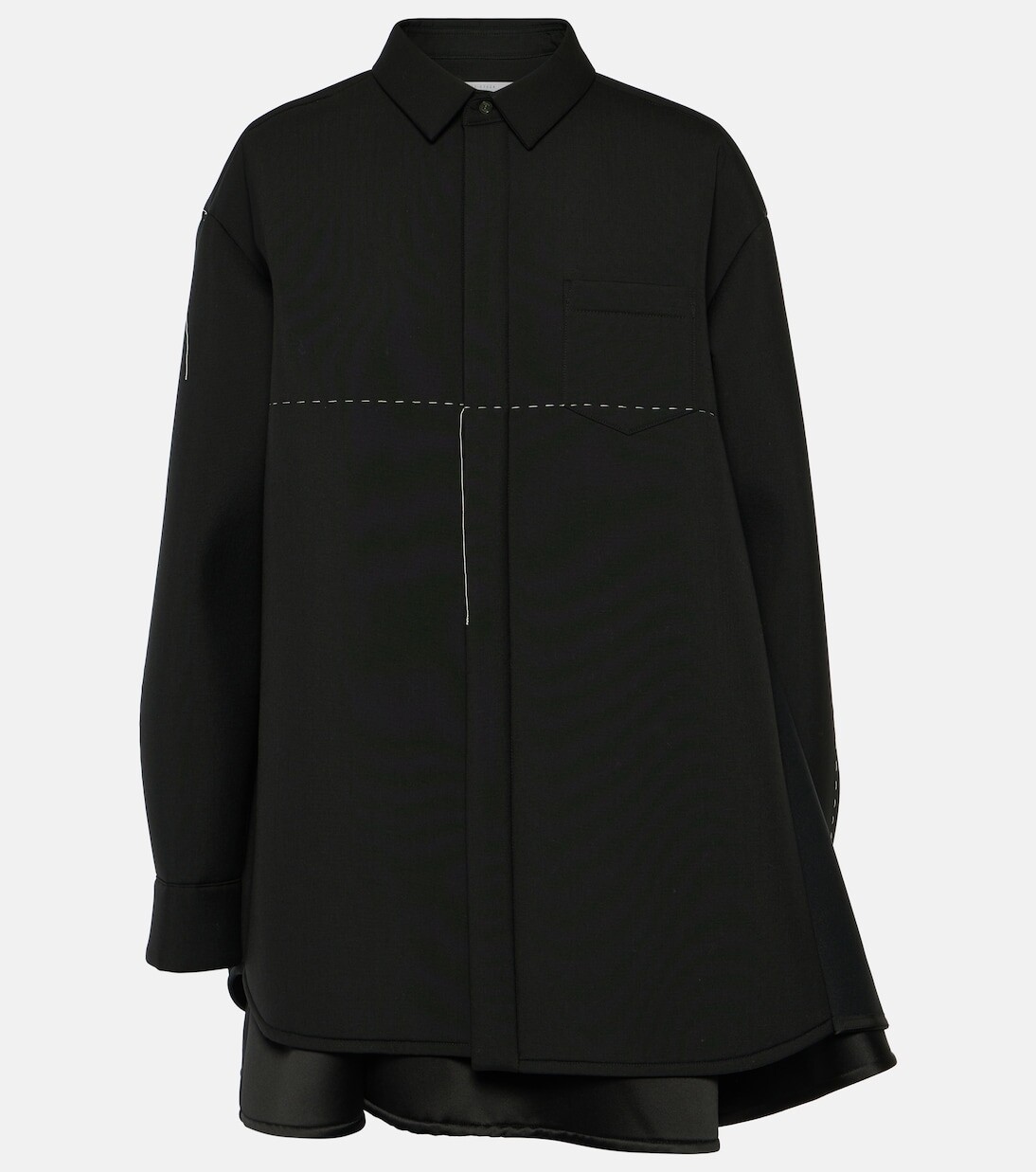 

Многослойное платье-рубашка Sacai, черный