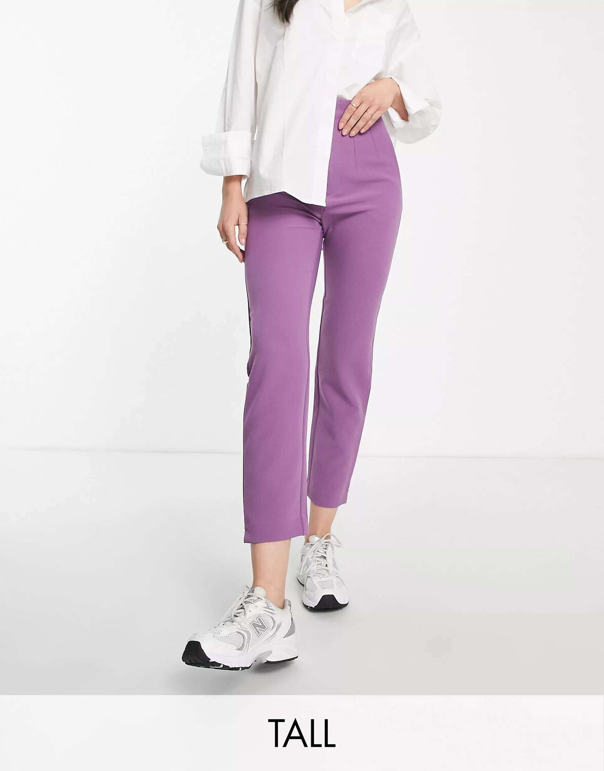 

Сиреневые узкие брюки Stradivarius Tall, Фиолетовый