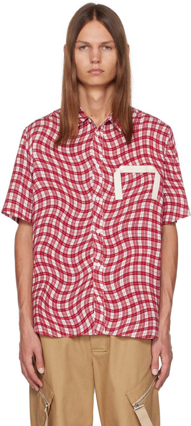 

Красно-белая рубашка Jacquemus Le Chouchou La Chemise Melo