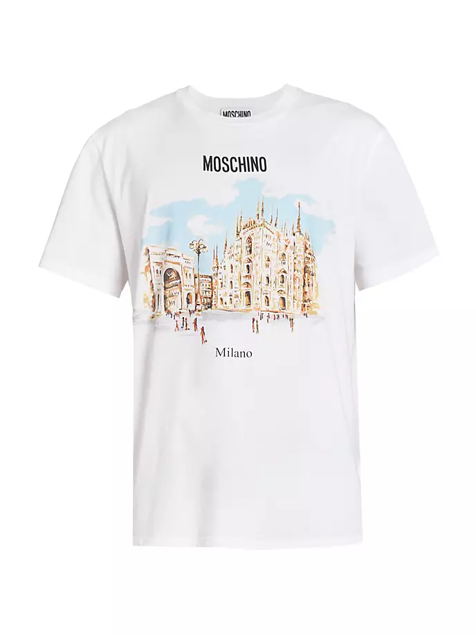 

Шарф Футболка с круглым вырезом Moschino, белый