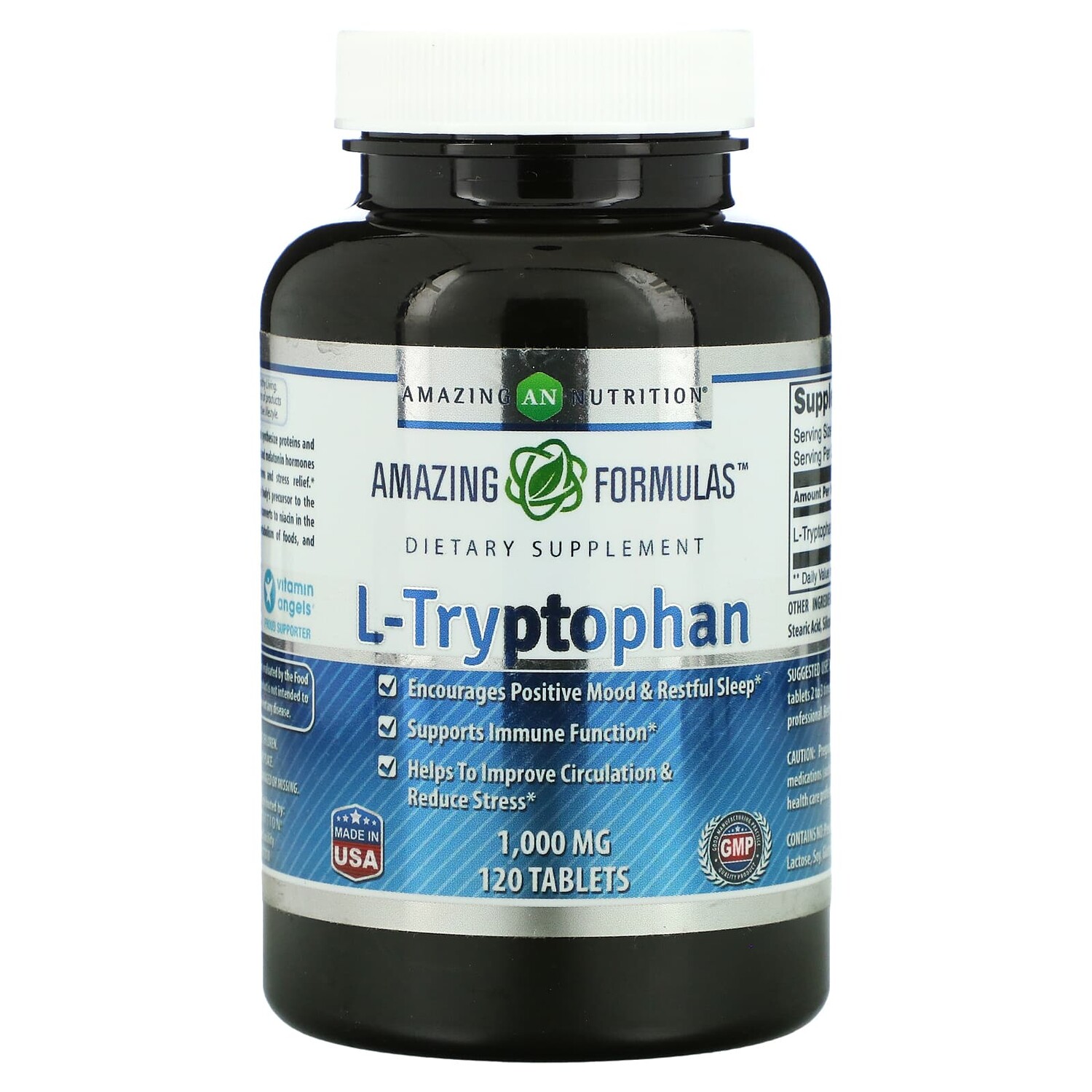 

L-триптофан, 1000 мг, 120 таблеток, Amazing Nutrition