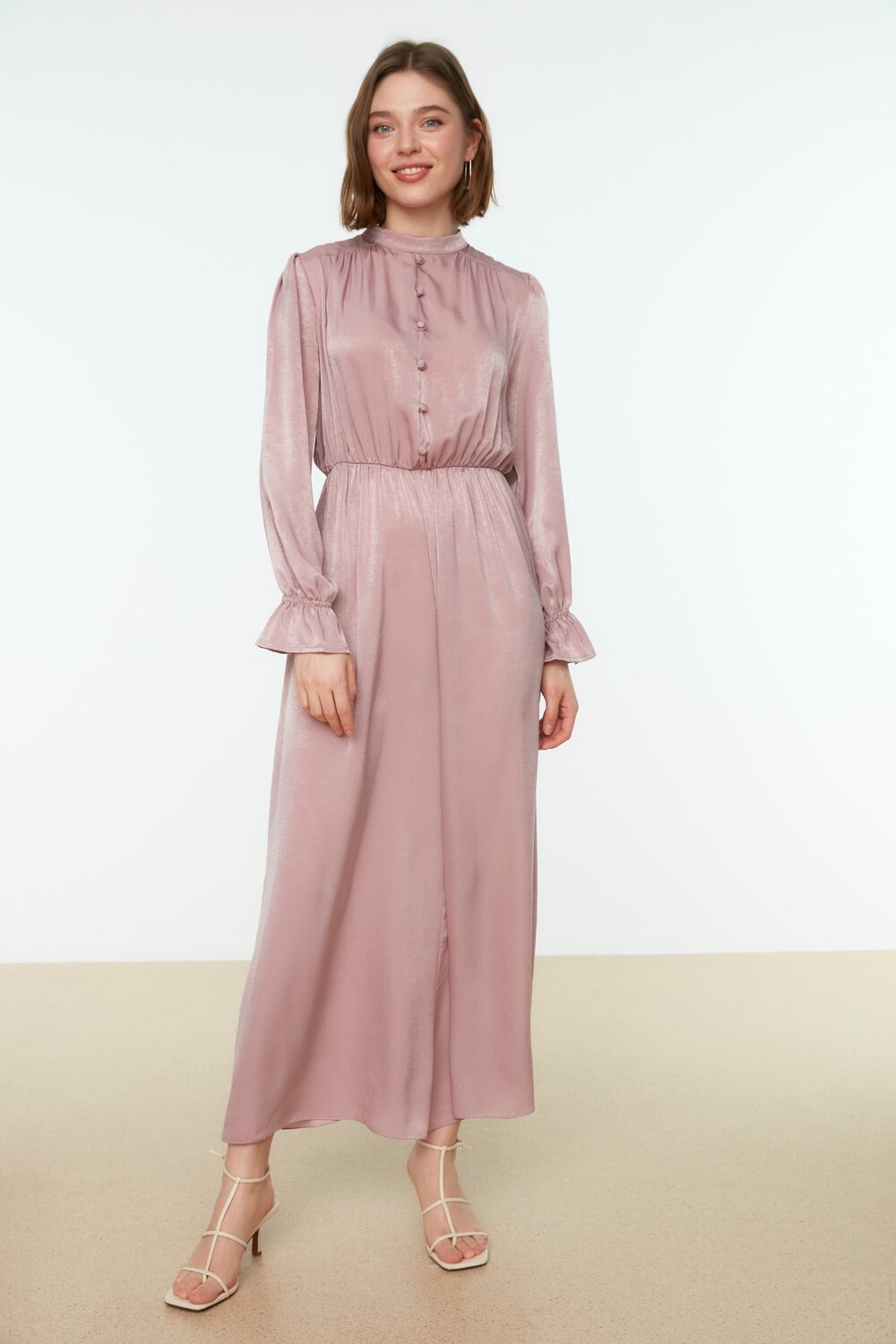

Вечернее Платье - Розовый - Макси Trendyol Modest, розовый, Черный