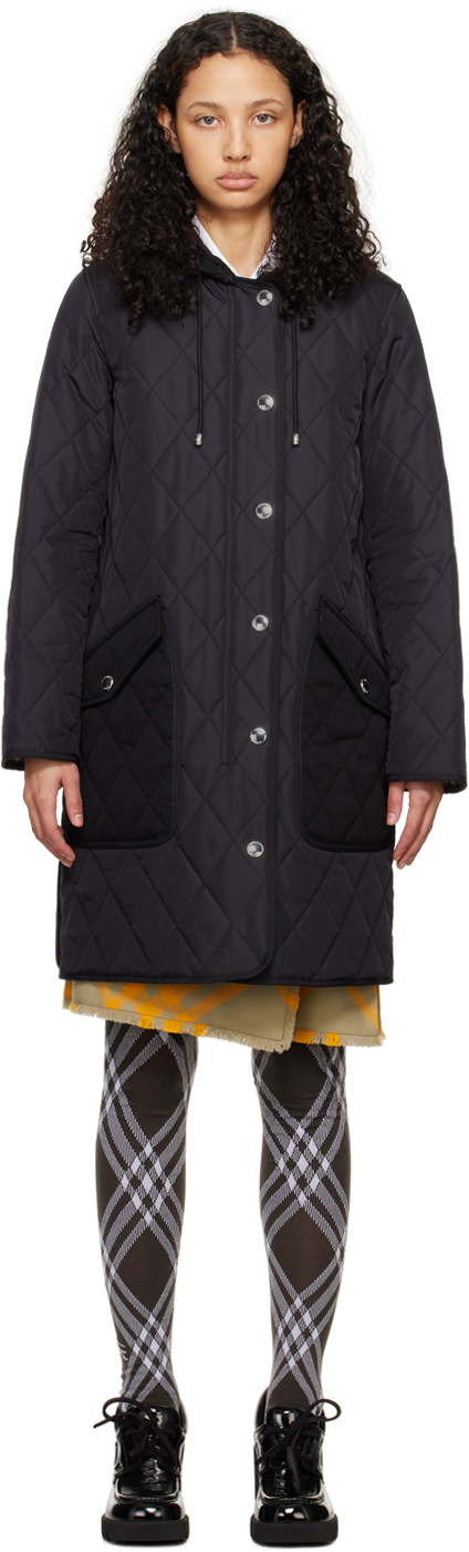 Черная стеганая куртка с терморегулированием Burberry куртка стеганая средней длины на кнопках m синий