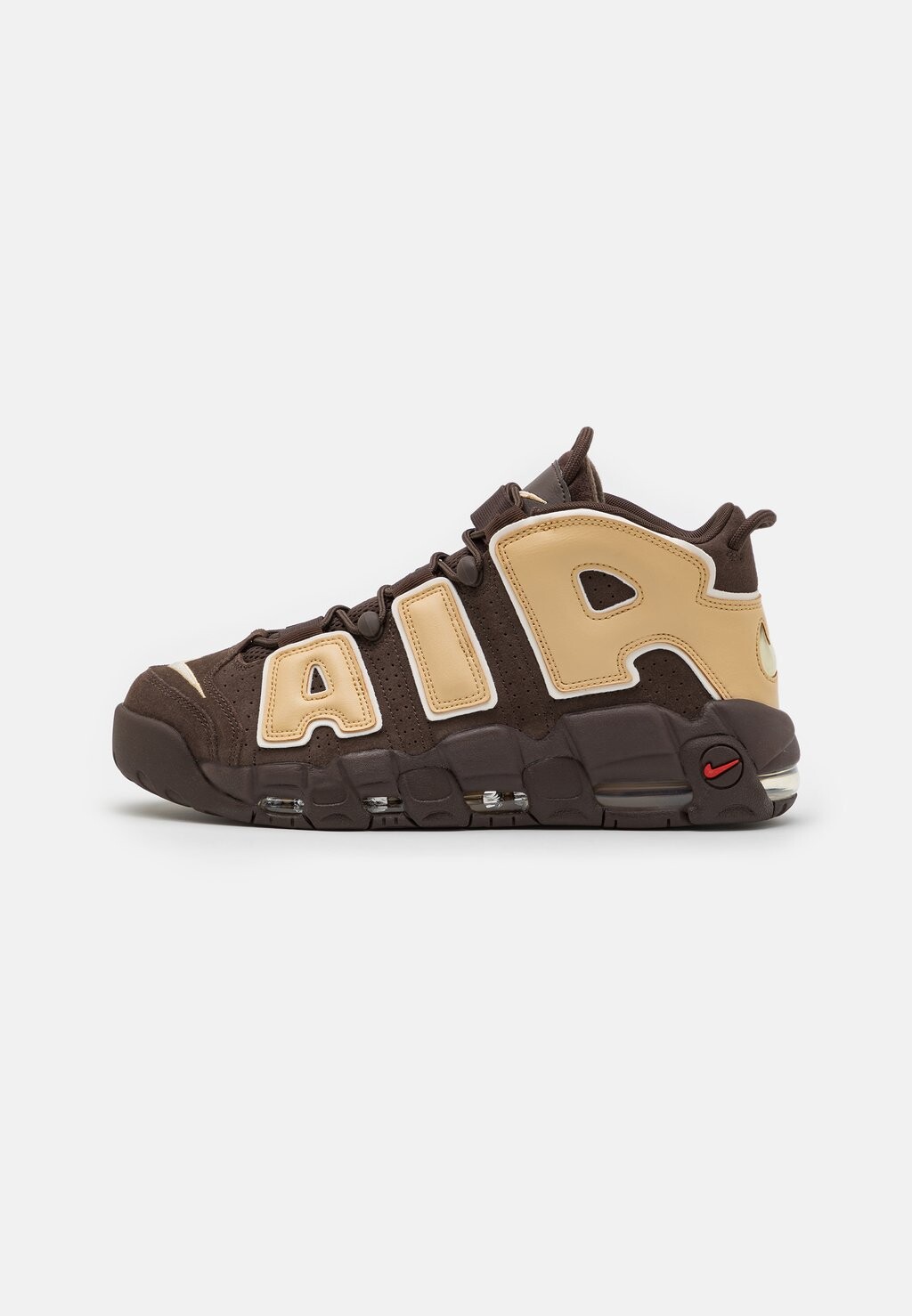 

Высокие кроссовки Nike AIR MORE UPTEMPO 96 UNISEX, цвет baroque brown/sesame/pale ivory/mystic red