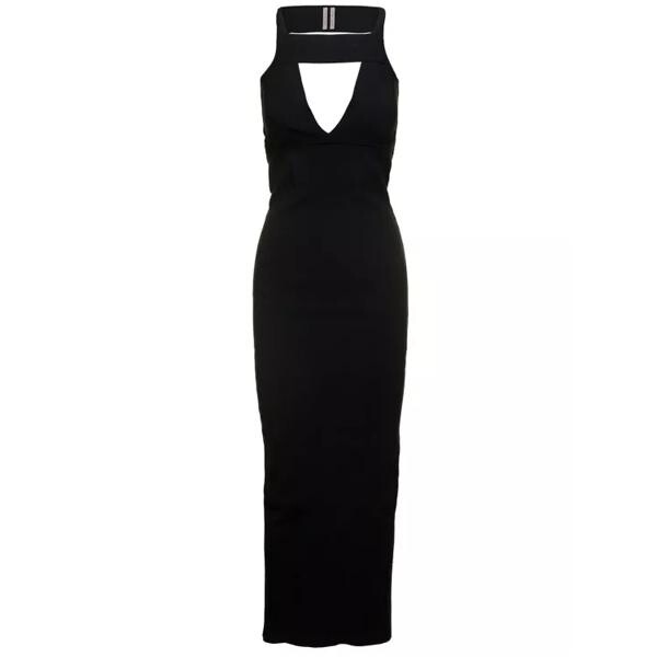

Платье maxi dress with cut-out in viscose blend Rick Owens, черный