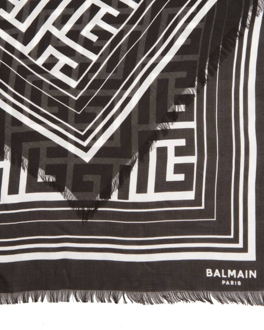 

Модальный шарф с бахромой и монограммой Balmain