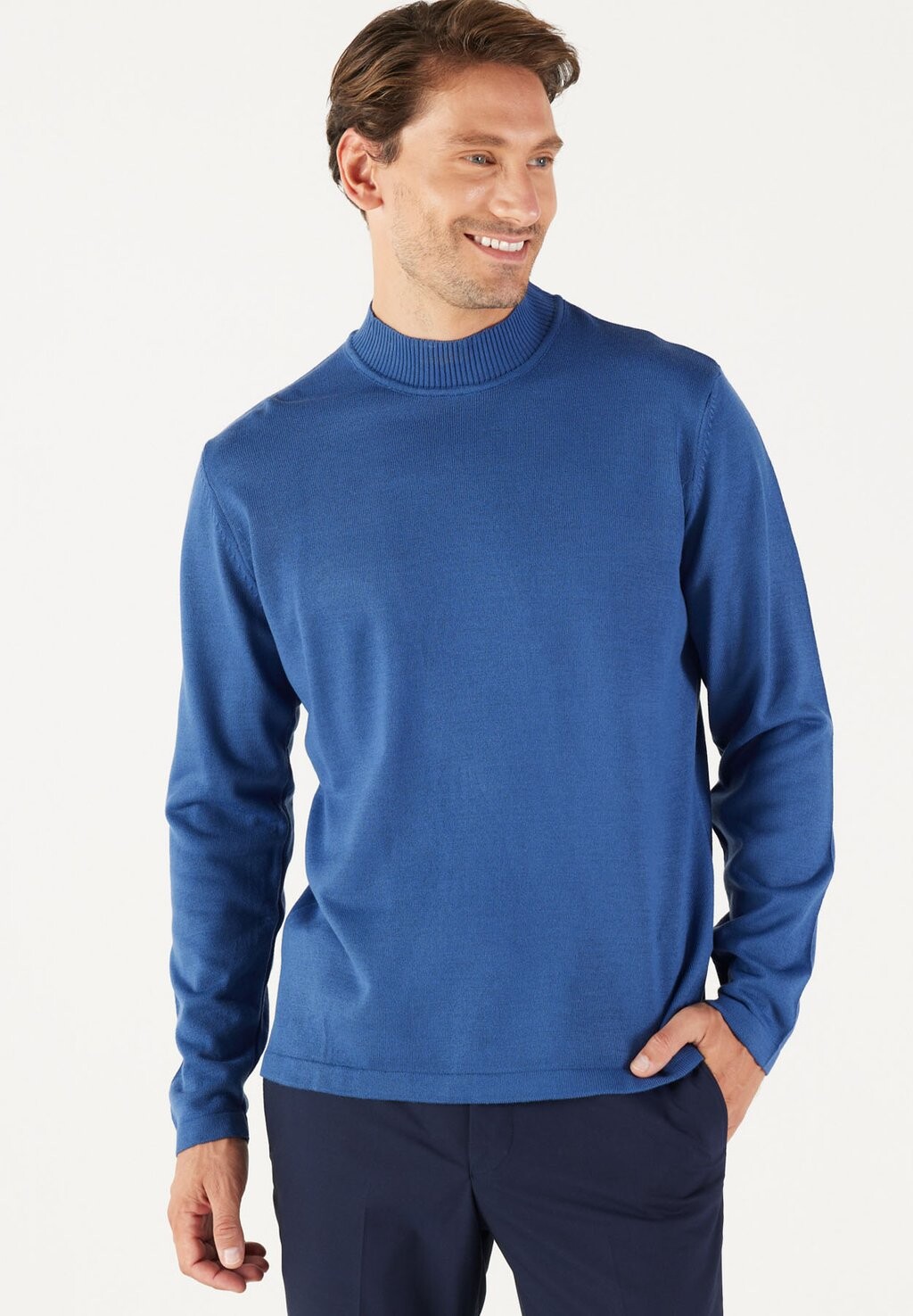

Вязаный свитер STANDARD FIT MOCK AC&CO / ALTINYILDIZ CLASSICS, синий