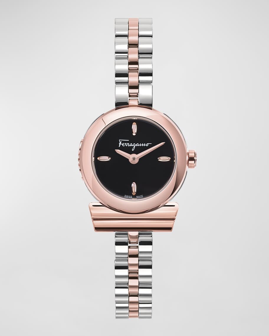 

Часы Gancino 22,5 мм с ремешком-браслетом, двухцветные/черные Ferragamo