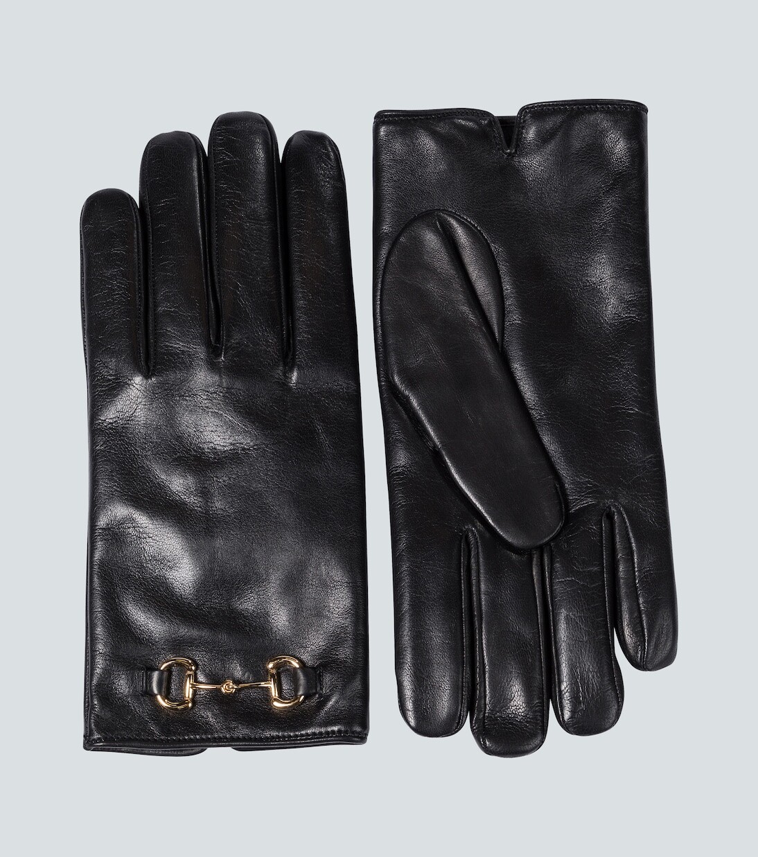 

Кожаные перчатки horsebit Gucci, черный