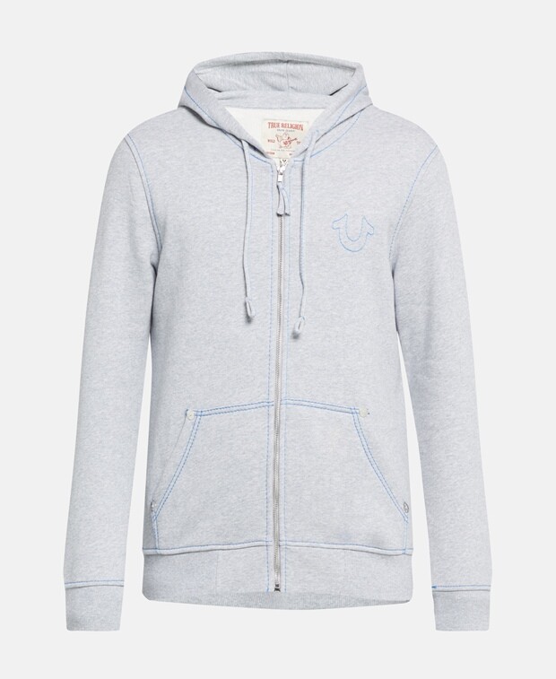 

Толстовка с капюшоном True Religion, светло-серый