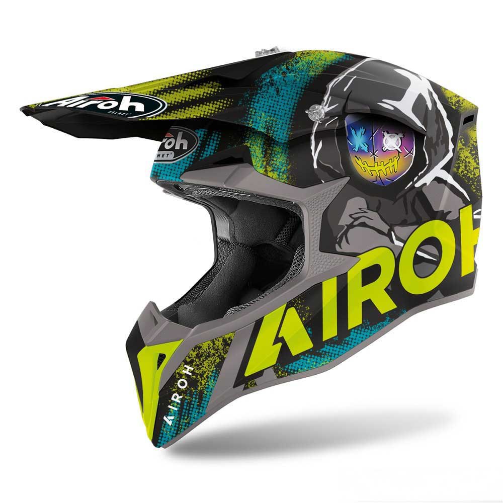 Шлем для мотокросса Airoh Wraap Alien, желтый
