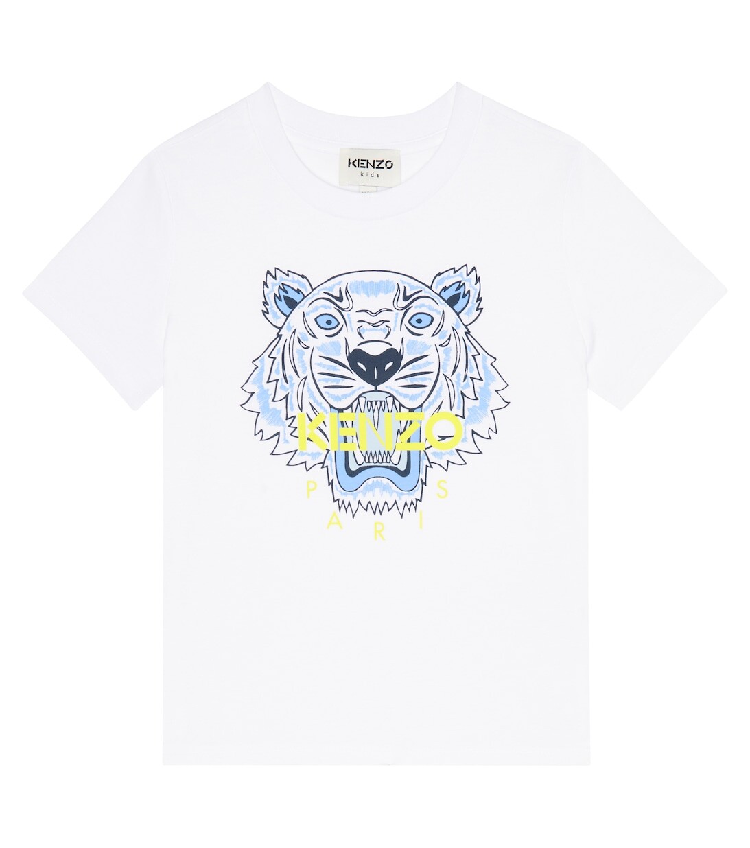 

Хлопковая футболка с тигровым принтом Kenzo, белый