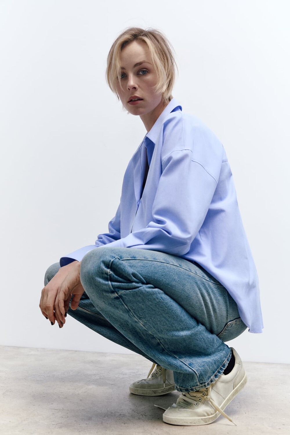 

Кроссовки с эффектом поношенности ZARA, охра