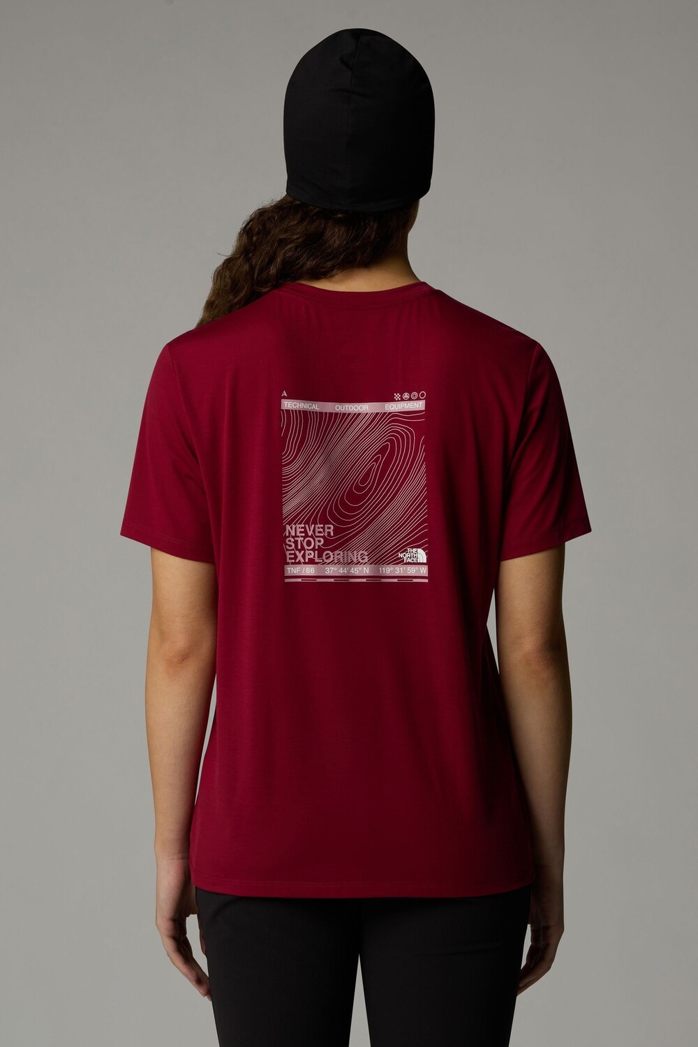 

Женская топографическая футболка The North Face, красный