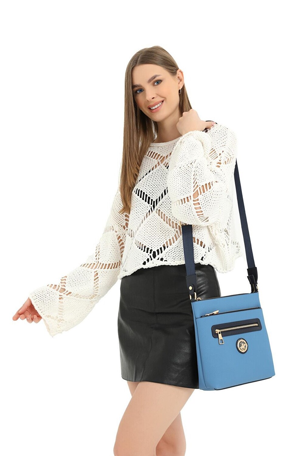 

Синяя женская сумка через плечо 05Bhpc8011-M BH POLO CLUB