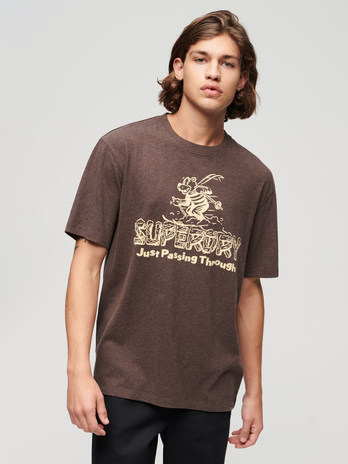 

Футболка с графическим рисунком Travel Postcard Superdry, рич браун марл