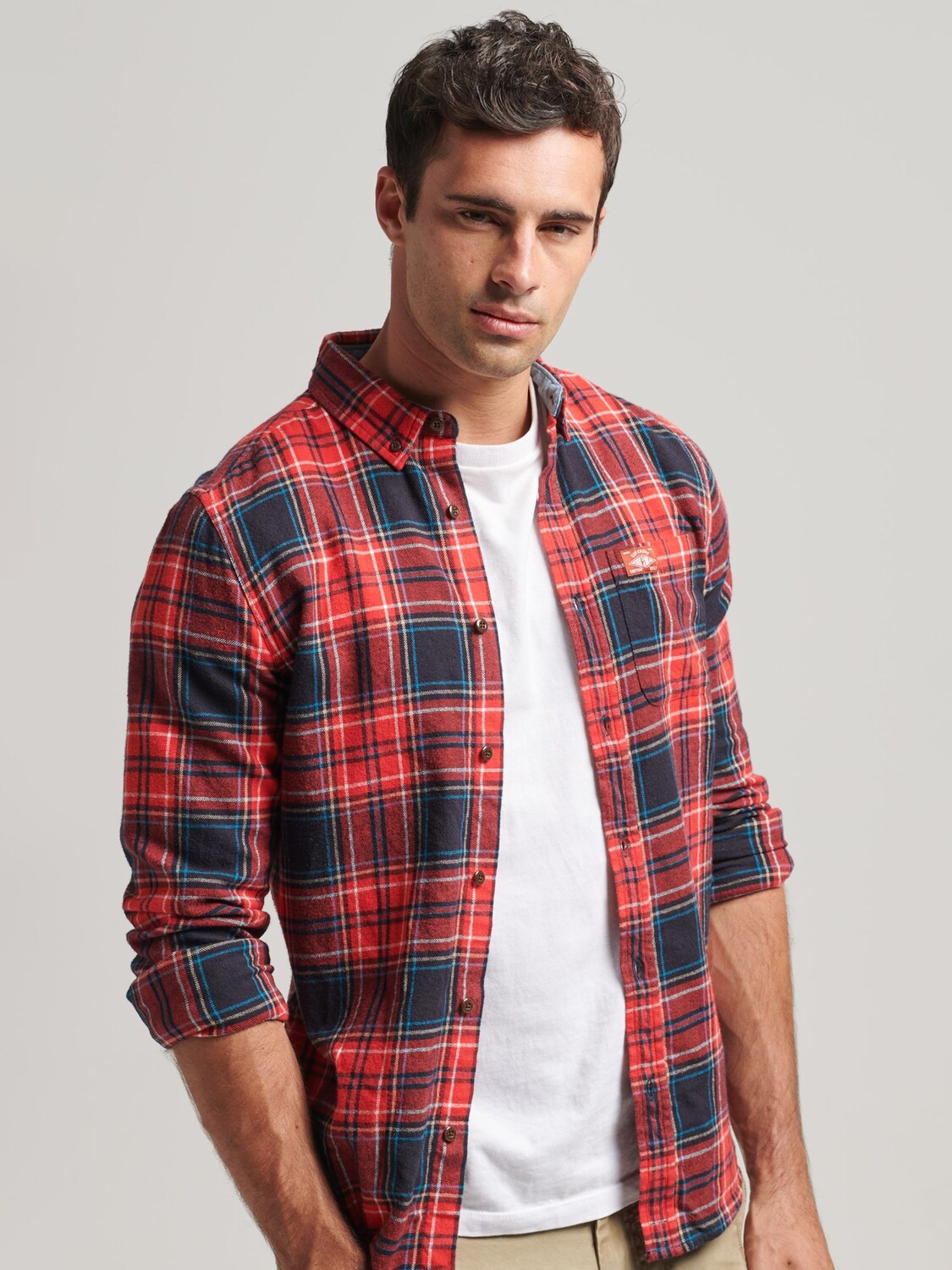 

Рубашка в клетку Lumberjack из органического хлопка Superdry, красный в клетку Kilburn