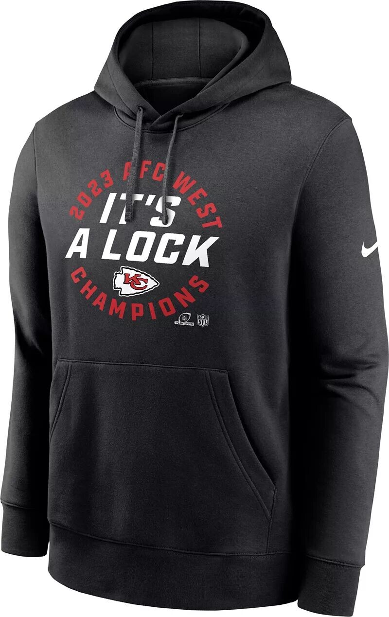 

Мужская толстовка Nike Kansas City Chiefs 2023 AFC West Division Champions в раздевалке