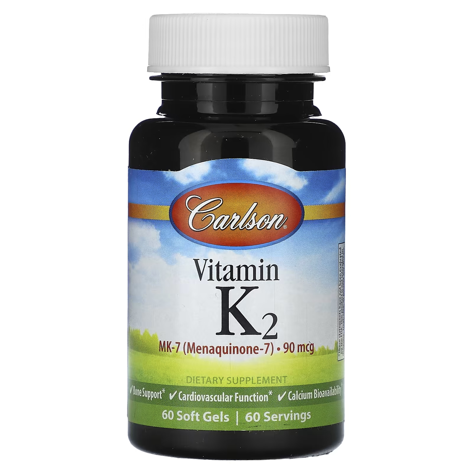 Витамин К2 Carlson 90 мкг, 60 мягких таблеток витамин к2 мк 7 carlson 45 мкг 180 мягких таблеток
