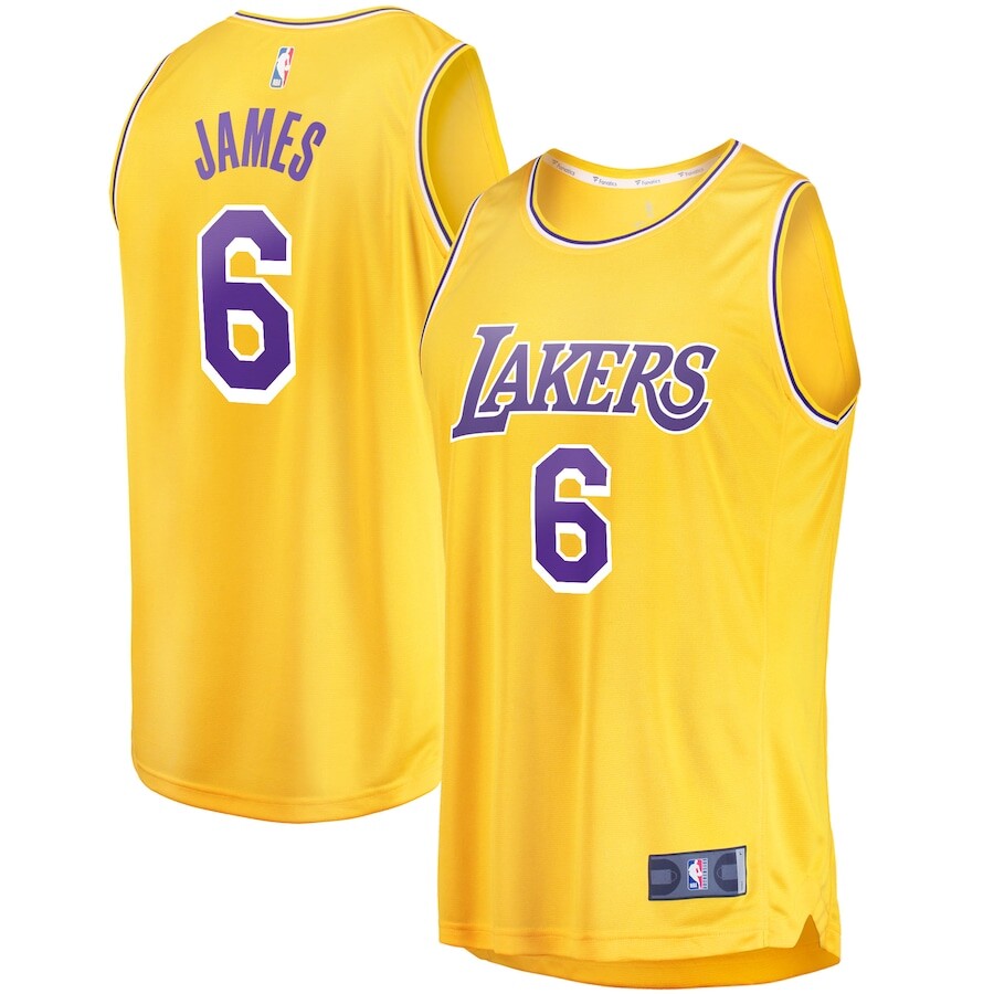 

Джерси Fanatics Branded Los Angeles Lakers, золотой