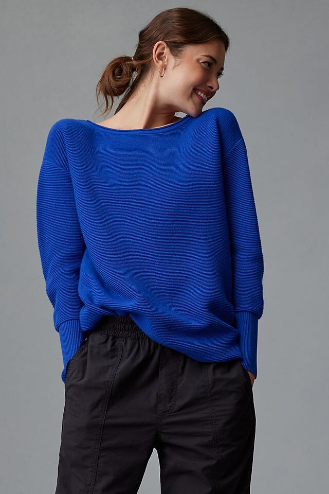 

Длинный свитер-туника Anthropologie, синий