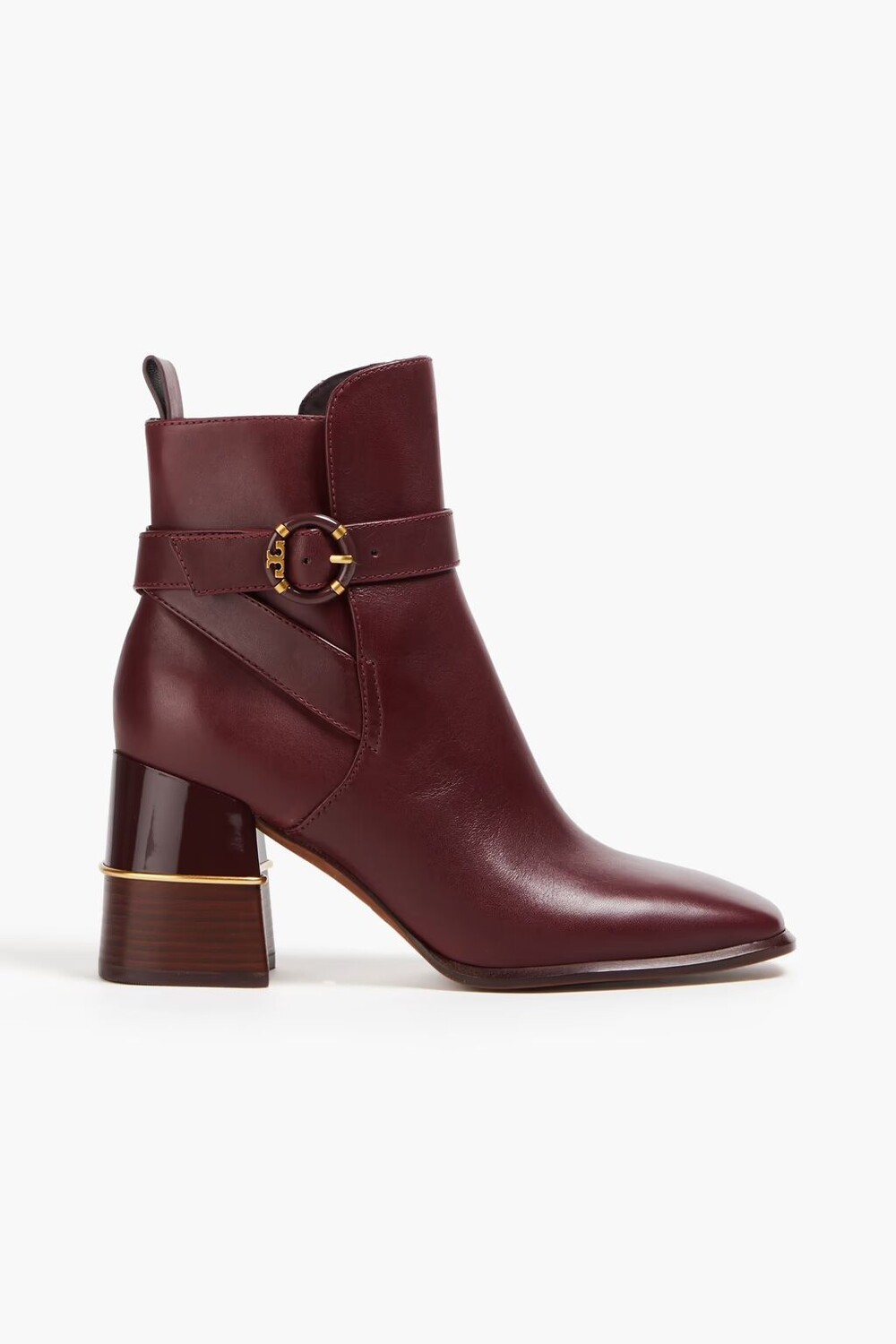 

Кожаные ботильоны с пряжками Tory Burch, бордовый