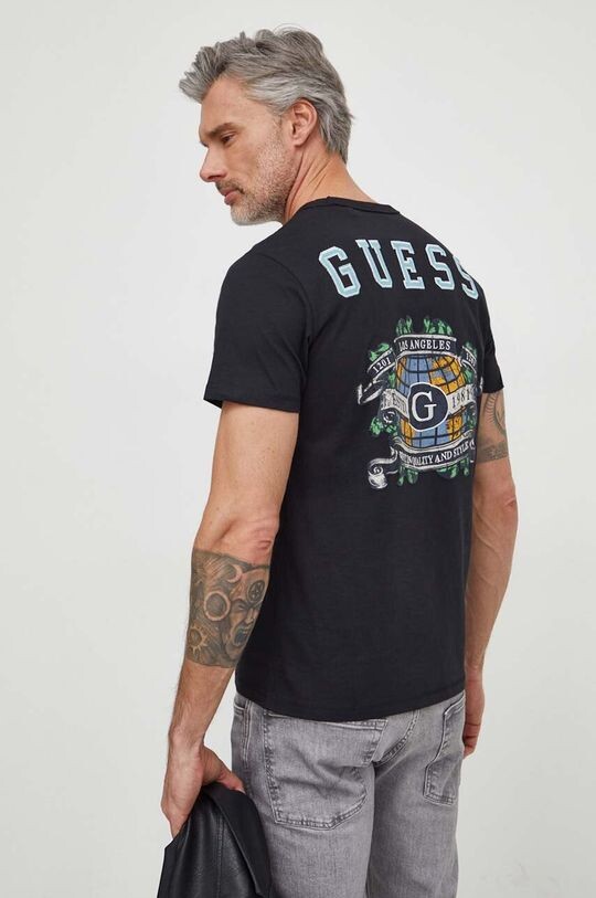 

Хлопковая футболка Guess, черный