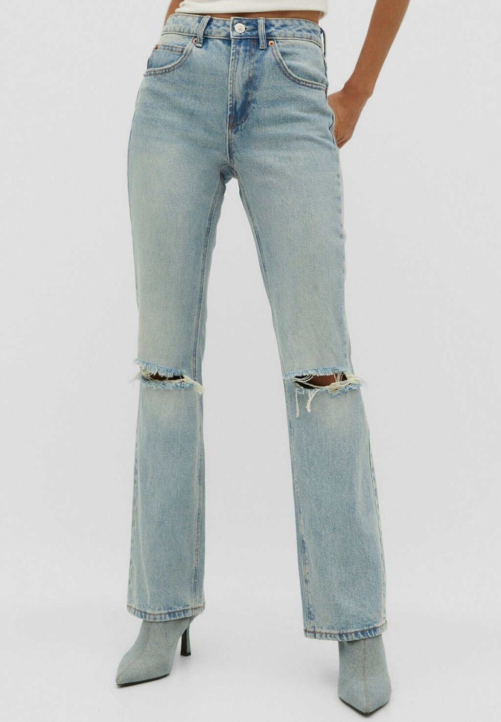 

Расклешенные джинсы VINTAGE Stradivarius, цвет stone blue denim