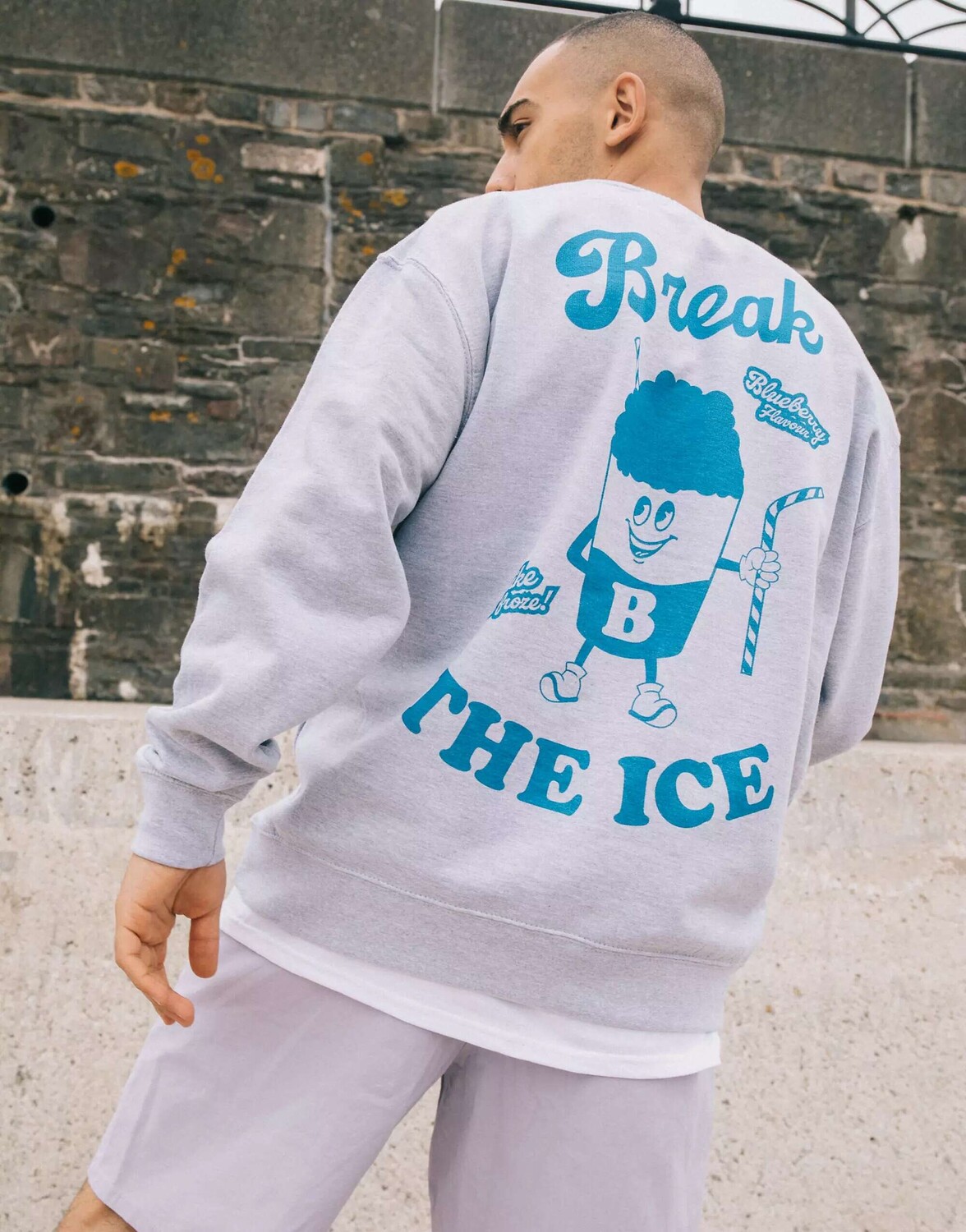 

Серый свитшот унисекс с рисунком Break the Ice Slush Ice Drink Batch1