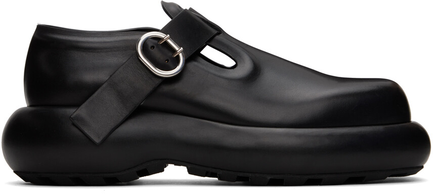 

Черные кожаные лоферы с пряжкой Jil Sander, Черный