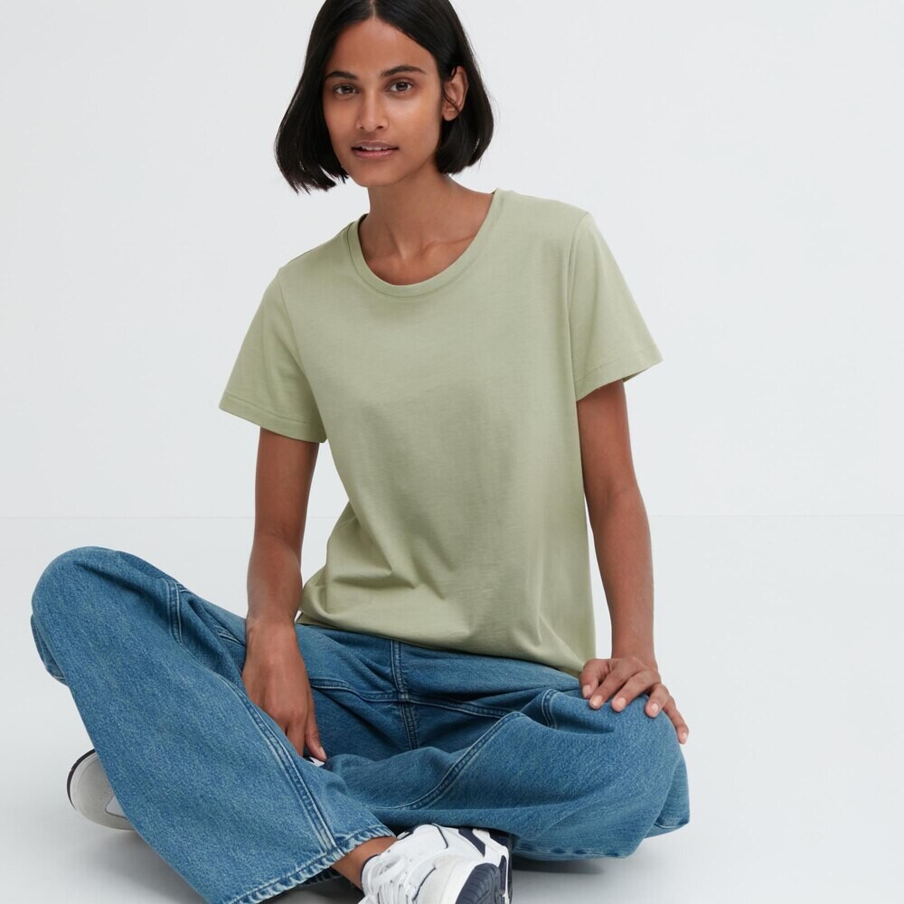 

Женская футболка Uniqlo Variety T SUPIMA COTTON с круглым вырезом, изумрудно-зеленый