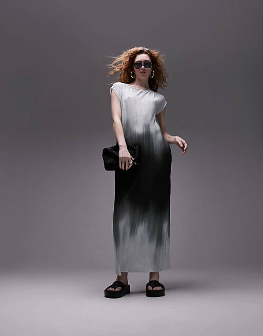 

Разноцветное платье из джерси с эффектом омбре Topshop