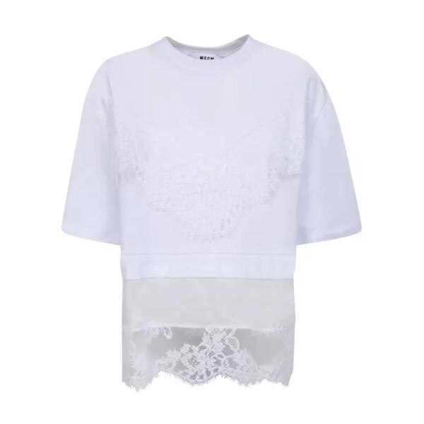

Футболка embroidered lace t-shirt Msgm, белый