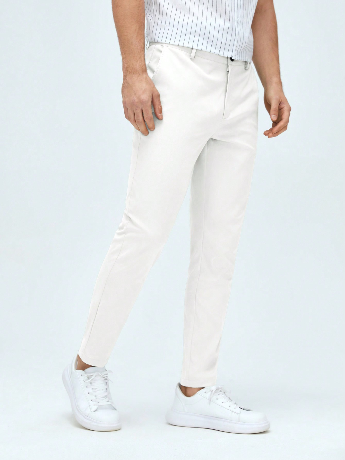 Мужские классические классические брюки из тканого материала с боковыми карманами Manfinity Mode, белый
