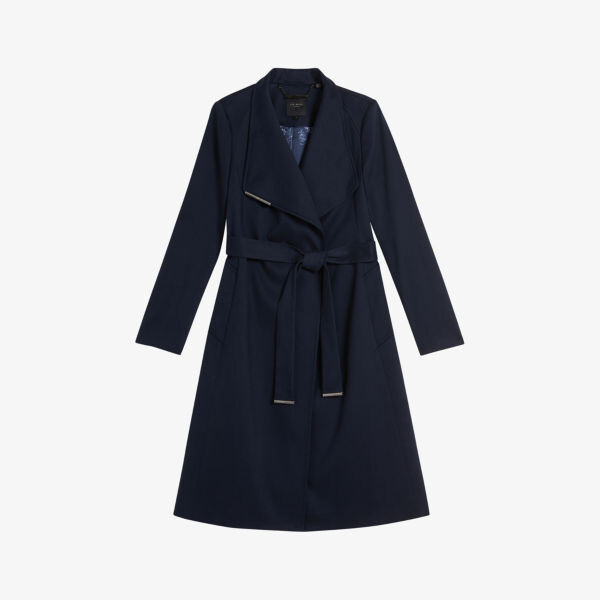 

Хлопковый тренч Rosina с запахом спереди и поясом Ted Baker, синий