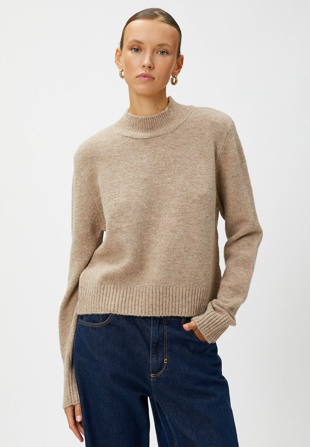 

Свитер High Neck Long Sleeve Koton, коричневый