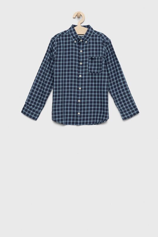 

Детская хлопковая рубашка Abercrombie & Fitch, темно-синий
