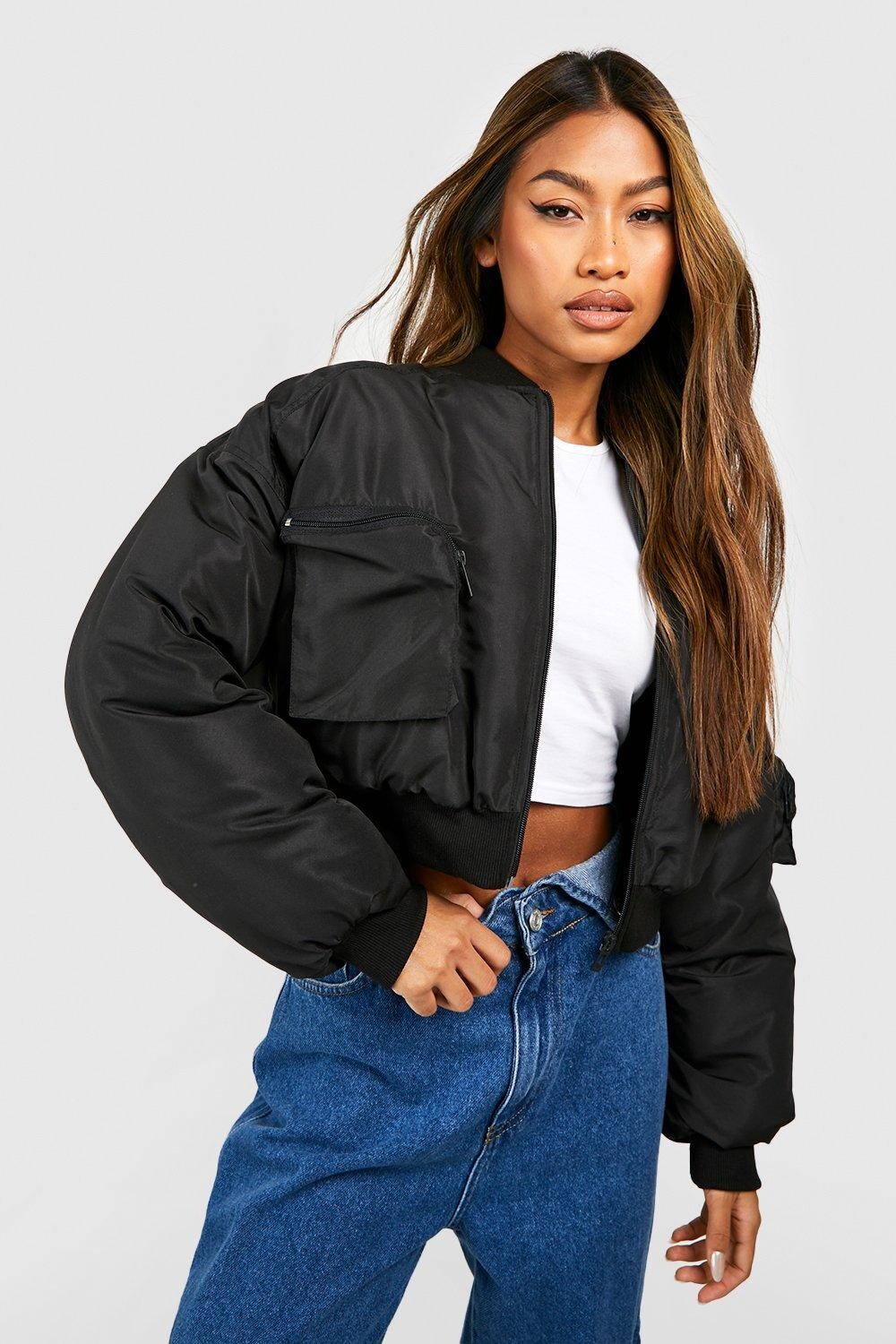 

Куртка-бомбер Boohoo, черный