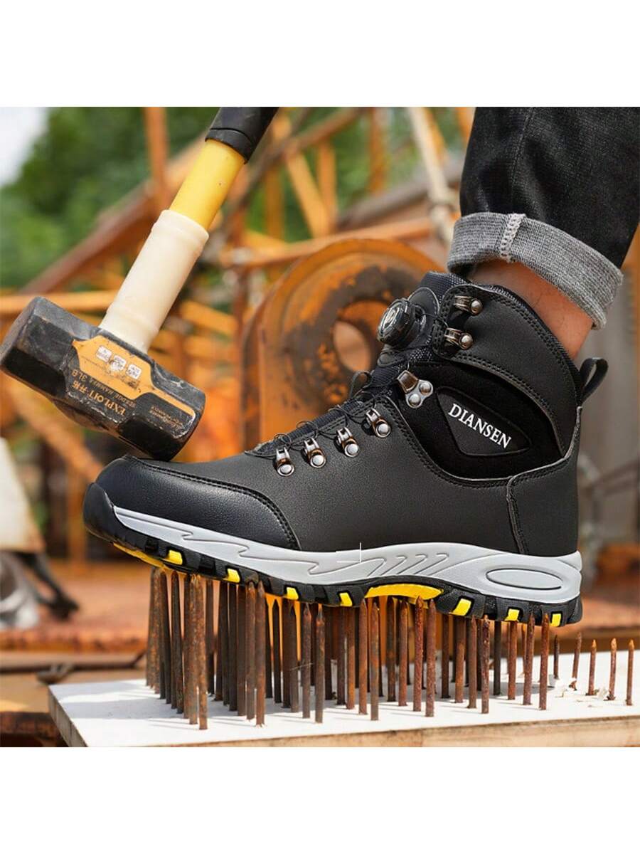 Легкая защитная обувь со стальным носком, черный мужские нескользящие кроссовки легкие дышащие защитные рабочие ботинки со стальным носком сетчатые защитные ботинки новинка 2022